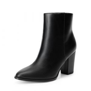DREAM PAIRS Bottine Femme avec Talon Bloc Haut &Eacute;l&eacute;gante Bottes de Cheville Confortable,Size 40.5,Noir/Pu,ANITA (dreampairsEU, neuf)