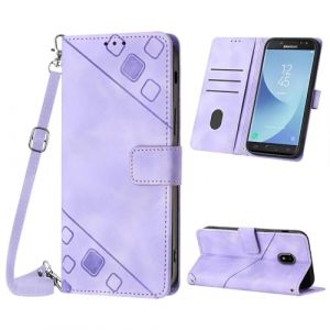 Mo-Beauty Coque pour Samsung Galaxy J5 2017 / J530, PU Leather Flip Portefeuille Étui en Cuir, [3 Porte Cartes] [Fermeture magnétique] [Bandoulière Réglable] Coque pour Samsung J5 2017 - Violet (Yellow & Valley, neuf)