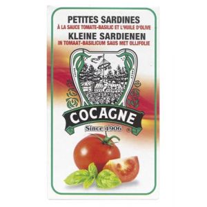 Cocagne &ndash; Petites sardines &agrave; la sauce tomate-basilic et &agrave; l&rsquo;huile d&rsquo;olive &ndash; Lot de 3 bo&icirc;tes de 90 g &ndash; Produit du Portugal (RaNa Food GmbH, neuf)
