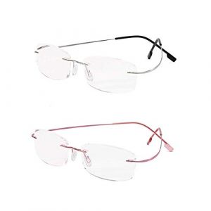 KoKoBin Lunettes de lecture sans bord super Light Titan Aide à la lecture pour femmes et hommes (2 Pack, 2.5, diopters) (Hime Tech, neuf)