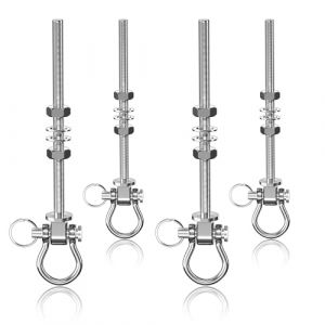 EFEALL Lot de 4 crochets de balançoire avec roulement à billes, M10 x 180 mm, en acier inoxydable, fixation pour hamac, balançoire, fauteuil suspendu, montage par vis sur poutres en bois et métal (EFEALL-FR, neuf)