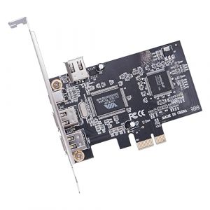 CY Carte PCI-E 1X 4X 16X vers Firewire 400, Carte de Capture IEEE 1394a PCI Express 4 Ports, Adaptateur IEEE-1394 400 Mbps 6 Broches et 4 Broches pour Windows, Mac OS et Linux (CABLECY Official, neuf)