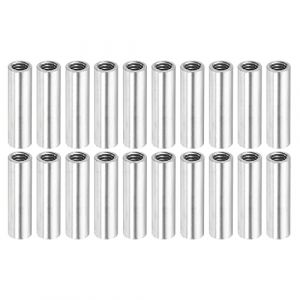 sourcing map Manchon Filetée Rond Écrou Accouplement M4x0.7mm Femelle Filetage 20mm Raccorder Tige Barre Goujon Tube Écrou Connecteur pour Rallonger, Argenté Paquet de 20 (Weisser Berg, neuf)