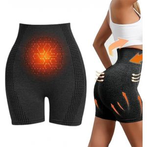 Module de Massage par Micro-Vibrations Ice Silk ION Fiber Repair Shaping Shorts, Taille Haute ionique Shapewear, Short de modelage du Corps Taille Moyenne pour Femme (Noir,XL) (Commencer･Imaginez, neuf)