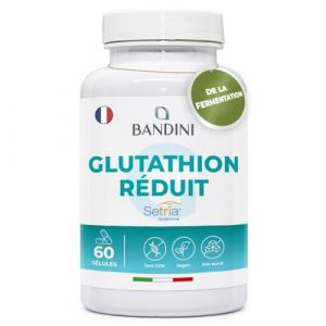 Bandini&reg; Glutathion 250 mg par G&eacute;lule | L-Glutathion Setria Bioactif R&eacute;duit | 60 G&eacute;lules | Compl&eacute;ment &agrave; Haut Dosage et Absorption | Puissant Antioxydant Naturel Foie | Capsules v&eacute;g&eacute;taliennes, Kosher (Bandini Pharma, neuf)