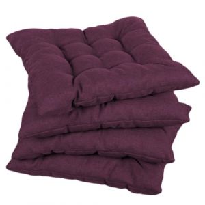gutekissen Coussin de Chaise piqué carré Garniture pour chaises/bancs pour la Maison et Le Jardin Coussin d'assise Coussin d'assise de Jardin Nombreuses Couleurs (50x50, Violet, 4) (FavreShop, neuf)