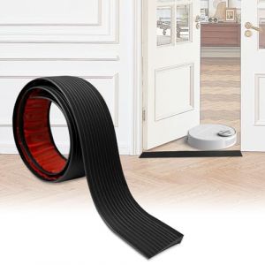 Rampe de Seuil,1 cm Haut Rampe Fauteuil Roulant Autocollante, Rampes De Seuil en Caoutchouc pour Fauteuil Roulant, pour Fauteuils Roulants, Aux Poussettes,Robot, Garages(Noir, 1Mx8CMx1CM) (lovehomevp, neuf)