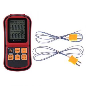 RGBS double canal Thermomètre numérique avec deux K- type Thermocouples Température Mètre avec rétroéclairage LCD pour K/J/T/E/R/S/N thermocouple (RGBS, neuf)