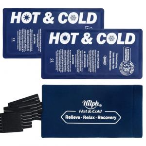 Hilph Poche de Glace en Gel avec Sangle, 28x14cm Lot de 2 Poches Glace de Froid pour Genou & Cheville, Compresse à Glace Froide Versatile - Sac Glace de Froid Réutilisable & Durable (Hilph Store, neuf)