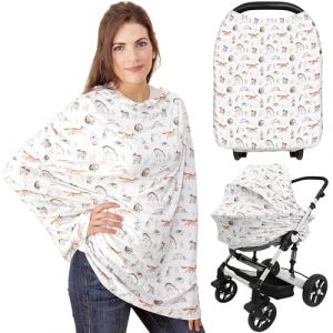 KeaBabies Housse d'allaitement pour les déplacements - Multifonctionnelle, Douce & Respirante Nursing Breastfeeding Cover,Housse de siège auto pour bébé fille,garçon Housse de poussette (Arcadia) (KeaBabies, neuf)