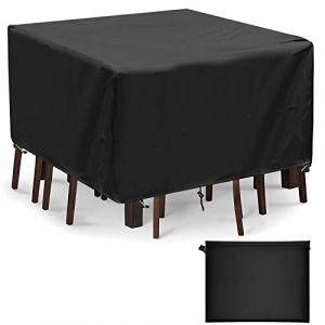 Landrip Housses Table de Jardin, 420D Oxford Carre Housse Salon de Jardin Imperméable, Résistance au Vent, Bache Protection Carre Table Jardin Exterieur, 200 x 200 x 90 cm (LANDRIP, neuf)