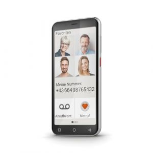 emporiaSMART.5 Mini, t&eacute;l&eacute;phone Mobile pour Seniors, 4G Volte, Smartphone Senior sans contrat, t&eacute;l&eacute;phone Portable avec Bouton d'urgence, &eacute;cran de 4,95 Pouces, Android 13, Appareil Photo de 13 MP, Noir (ElectroSmartEU, neuf)