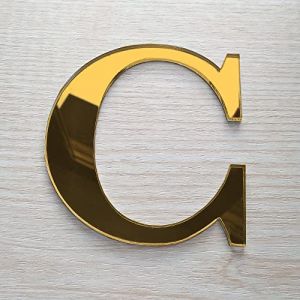 Adzif.biz Le sticker de decoration - Lettre Miroir Or D&eacute;corative Plexigglas. Lettrage Or Adh&eacute;sif Plastique. Lettre Autocollante pour Pr&eacute;nom, D&eacute;coration Mariage, Enseigne (Forum France, neuf)