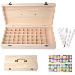 RoseFlower Bo&icirc;te Huile Essentielle Aromath&eacute;rapie Bo&icirc;te de Stockage, 46 Trous imperm&eacute;able Aromath&eacute;rapie Bo&icirc;te de Rangement en Bois - Organisateur Voyage &Eacute;tui de Transport pour Voyage et Pr&eacute;sentation (SuperFantasyMallEU, neuf)