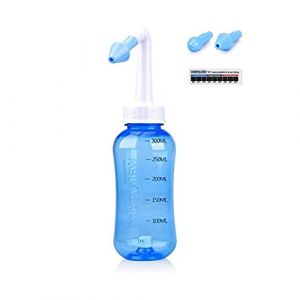 Waterpulse Pot Neti Pot de rin&ccedil;age des sinus, kit de rin&ccedil;age des sinus avec thermom&egrave;tre autocollant pour adultes et enfants, sans BPA (300 ml) (VisdomLife, neuf)