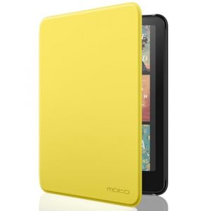 MoKo Étui Compatible avec 7" Kindle Paperwhite (12th Generation-2024) and Kindle Colorsoft Signature Edition 2024, Etui léger avec Auto Wake/Sleep pour Kindle Paperwhite 2024, Jaune Clair (Amoi Channel, neuf)