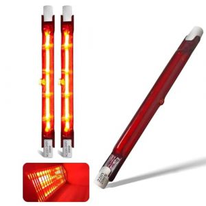 Ampoule Infrarouge 200W, Ampoule Lampe Chauffante R7s 200W 118mm, Lampe Halog&egrave;ne Infrarouge Dimmable, 230V Tubes Quartz Rubis pour Chauffage Heatmaster U3, Tubes de Patio 200LM, 10mm &Oslash;, Paquet de 3 (JHKEJI, neuf)