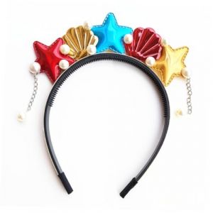 ULTECHNOVO Bandeau Cheveux Garçon Fille Thème Océan Rouge Accessoire Sirène Étoile de Mer Léger et Confortable pour Fête Déguisement Carnaval Plage (Chad Bi, neuf)
