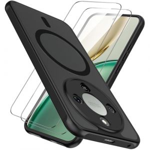 AOKUMA Honor Magic 8 Lite Magn&eacute;tique Coque pour MagSafe, avec 2 Verre Tremp&eacute;, &Eacute;tui Compatible Honor Magic 8 Lite Housse, Mat Translucide Anti-Rayures Arri&egrave;re, [Sensation de Peau] [Anti-Choc]-Noir (AOKUMA, neuf)