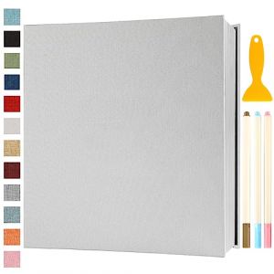 Album Photo Adhesif Vierge 33x32 CM Classeur Photo Livre Photo Personnalisable Scrapbook de Classe Mariage Livre D'or Enfant Bebe DIY Carte Postale, 120 Pages Blanc (Semfalbuums, neuf)