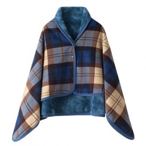 NaLatia Poncho Ch&acirc;le Femme &Eacute;charpe Cape &Eacute;paissie El&eacute;gant Chaud Hiver Foulard Chaud Ouverture Plaid Imprim&eacute; Pull Manteau Poncho Tartan Style avec Boutons Couverture &agrave; Carreaux Cadeau de No&euml;l (GUnakd, neuf)