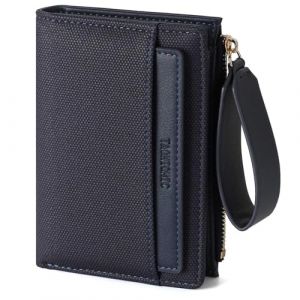 RRANCharltu Portefeuille Femme en Cuir Souple, Porte Monnaie Femme Petit Portefeuilles et Porte-Cartes avec Bracelet à Fermeture éclair et Poche à Monnaie, Bleu (RR4ever, neuf)