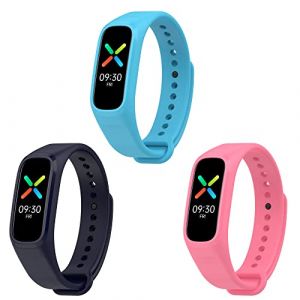 SMYAOSI 3 Pièces Bracelet pour Oppo Band/Oneplus Band, TPU De Remplacement Bande, Sport Accessoire Réglable Bracelet pour Oppo Band/Oneplus Band Smartband (Bleu Ciel+Bleu Foncé+Rose) (songmyi, neuf)