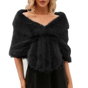 Ch&acirc;le en Fausse Fourrure &Eacute;toles de Mariage d'Hiver Femmes &Eacute;tole de Mari&eacute;e Bol&eacute;ro Demoiselles d'Honneur &Eacute;toles &Eacute;tole de Mari&eacute;e Cape Flapper Ann&eacute;es 1920 D&eacute;guisement Gatsby Custum pour F&ecirc;te d'Hiver (Wtinfer ⭐⭐⭐⭐⭐ 5, neuf)