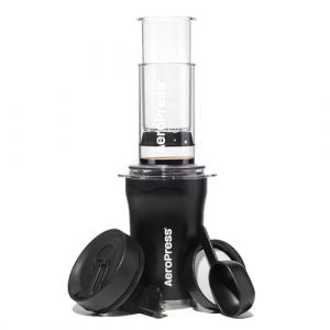 AeroPress Go Plus petite cafeti&egrave;re portable, id&eacute;ale pour voyage, camping & bureau, cafeti&egrave;re &agrave; piston tout-en-un, cafeti&egrave;re manuelle filtre & expresso, infusion en 2 min, Noir (AeroPress, neuf)