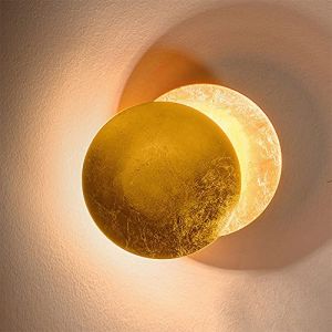 StanSport Applique Murale Eclipse LED, Creative Moon Allele Wall Couleur de Chevet Lampe de Chevet Lampe de Chevet Séjour Ronde Gold Copper 360 degrés Tournant Sconce,A,20CM (evolvement, neuf)