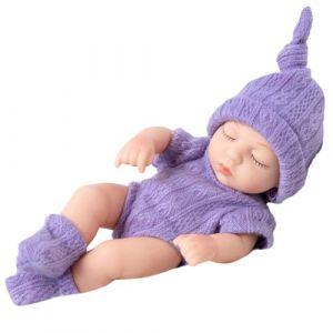 JAWSEU Poup&eacute;es Bebe, 18cm Bebe Reborn Silicone Poup&eacute;e B&eacute;b&eacute; Reborn Poupee Reborn Fille Realiste Nouveau-N&eacute; avec V&ecirc;tements Lavable Poupee Reborn Endormie Jouet Cadeau pour Enfant Fille Gar&ccedil;on (Haptre, neuf)