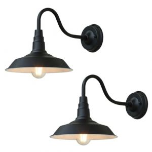Moddeny 2 Pack Rétro Extérieur Applique Murale IP54 Étanche Porche Applique Murale Vintage Antirouille Fer Extérieur Applique Murale Ferme Extérieur Antique Lanterne Pour Porche Garage (Moddeny FR Factory Lighting, neuf)