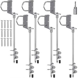 Insaga Lot de 6 piquets de tente, piquets d'ancrage de terre en m&eacute;tal tr&egrave;s r&eacute;sistants, lame en spirale de 51 cm, kit de trampoline pour balan&ccedil;oire, camping, abri de jardin, chien, abri de voiture avec (Insaga, neuf)