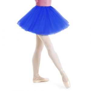 AYBUY Jupe Tutu pour Femme,3 Couches Jupe en Tulle Rétro Années 80 Fête Halloween Carnaval Costume,Jupe Tutu Rétro Accessoire Fluo Danse Habiller Soirée Jupette Danse Classique Princess,Bleu Roi (withchance, neuf)