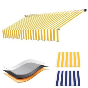 Toile De Store Banne Protection Solaire, Tissu De Remplacement Anti-UV, Imperm&eacute;able Et Ind&eacute;chirable Avec Volant, 3/4/5/6x2m (Yellow, 10x6.5ft) (jinRonghua, neuf)