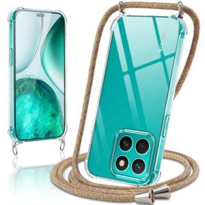 Coiwxmoi Coque avec Cordon pour Honor X8c, Collier R&eacute;glable T&eacute;l&eacute;phone &Eacute;tui Portable Lanyard Case Transparent Ultra Souple Silicone TPU Housse Antichoc Protection Cover pour Honor X8c 6,7", Jaune (TERRA NOVA DISTRIBUTORS, neuf)