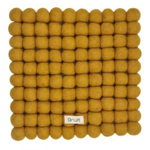 Gr&uuml;lt Home Dessous de plat &ndash; Dessous de plat en feutre pour tasses, casseroles, po&ecirc;les et tasses feutr&eacute;s &agrave; la main au N&eacute;pal (jaune, carr&eacute; 20 cm) (Danfe Gmbh, neuf)