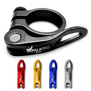 IMPALAPRO Bike Colliers de Selle pour Vélo - Antivol Selle Velo - Collier de Serrage de Tige de Selle de Vélo - Pince Selle Velo en Alliage d'Aluminium à Dégagement Rapide pour Vélo (Noir, 34,9 mm) (IMPALAPRO, neuf)