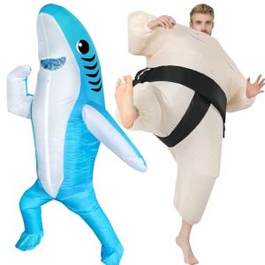 FXICH Costume gonflable 2 pièces pour adulte - Costume de requin gonflable pour Halloween - Costume gonflable pour femme - Costume gonflable pour homme (FXICH, neuf)