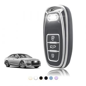 TOOMUME Coque Clé TPU, Etui Clé Étui Clé Adapté pour Audi A1 A2 A3 A4 A5 A6 A7 A8 A4L A6L A8L Q5 Q7 Q8 R8 RS4 RS5 RS6 S4 S5 S6 SQ5 SQ7 TT TTRS, Couvre Clef Cache Cle Voiture Telécommande - Smart Key (TOOMUME, neuf)