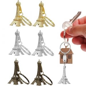 6 Pièces Porte-clé Tour Eiffel Cadeaux Souvenir Paris France Tour Eiffel,Porte-clés Tour Eiffel Rétro Bijoux Français Souvenirs Porte-clés Mini Porte-clés Pendentif Décorations (LUXURY SPENDINGS, neuf)