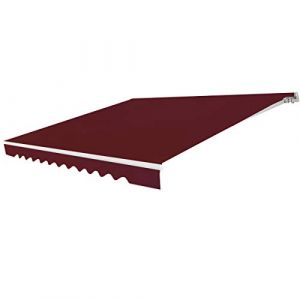 GOPLUS Store Banne Manuel 4Mx2,5M, Auvent de Terrasse Extérieur et Tissu Résistant aux UV avec Manivelle et Angle Réglable 5-35°pour Patio,Balcon,Terrasse (Bordeaux,4x2,5M) (Augenstern24, neuf)