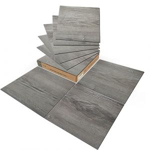 Art3d Lot de 30 dalles de sol autocollantes en PVC - 30 x 30 cm - Pour bricolage - Sol en vinyle imperméable - Aspect bois - Pour cuisine, salle à manger, chambre à coucher - Gris taupe - 2,7 m² (Art3d, neuf)