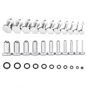 Vankula kit ecarteur oreille 1-6mm 0.5mm &Eacute;carter ear stretching set single flare plug tunnel lot en Acier Inoxydable lobe d'oreille Piercing extension Bijoux pour Femmes Hommes Argent (Vankula, neuf)