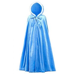 YOSICIL Capuche Cape Fille Cape Elsa Frozen Long Cape Princesse Costume Hiver Blanche-Neige Party Cosplay Carnaval No&euml;l Cadeau d'anniversaire Jeux de r&ocirc;le,Blue,M (YOSICIL., neuf)