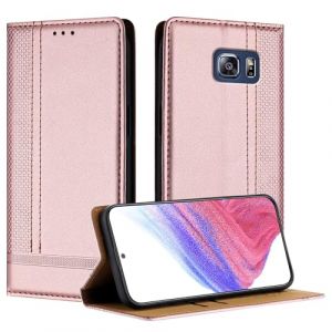 Mo-Beauty Coque pour Samsung Galaxy S6 Edge Plus, Etui pour Samsung S6 Edge Plus, Housse avec Fermeture Magn&eacute;tique Porte Cartes 360 Degr&eacute;s Antichoc Protection Stand Fonction - Or Rose (Yellow & Valley, neuf)