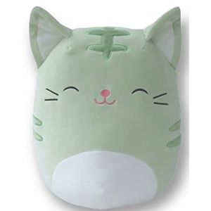 Squishmallows Chat tigr&eacute; en peluche Chase - Fantasy Squad - 17,8 cm - Vert menthe (Bixem, neuf)