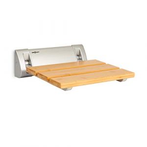 Oneconcept Arielle Siège de Douche : siège Rabattable, siège en Bambou, Suspension en Aluminium, Poids Max. 160 kg, matériel de Montage Inclus, Bois (Electronic-Star-FR, neuf)