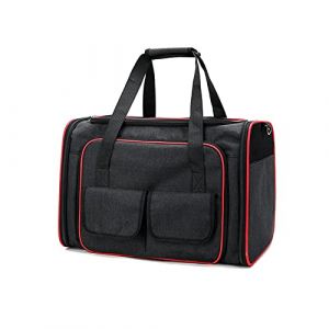PETCUTE Sac de Transport Chat Chien,Extensible Sac de Transport pour Animal Domestique,Airline Approuvé Caisse de Transport Chat avec Matelas en Peluche Amovible,pour Voyage en Avion/Train/Voiture (ZHI-INNOVATIVE LTD, neuf)