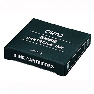 Ohto Fountain Pen Refill Cartridge - Black - Set of 6 (YUKI STORY EXPRESS, neuf)
